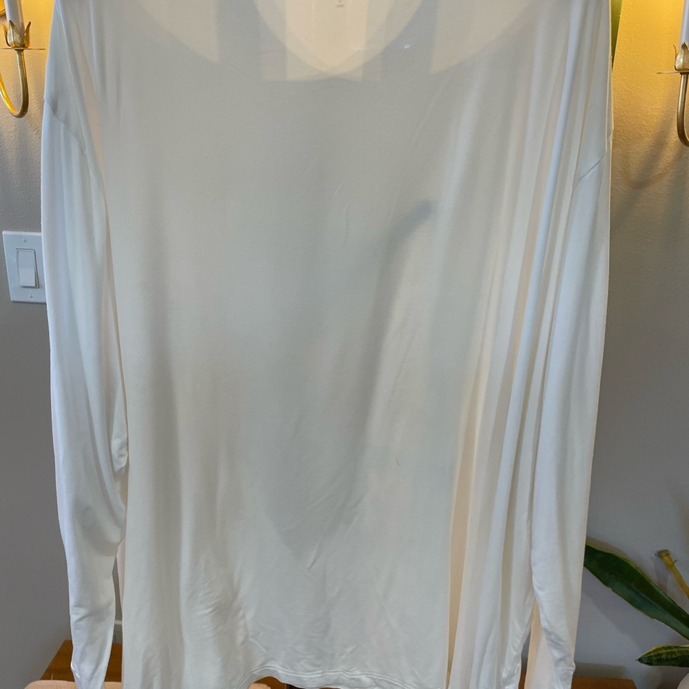 Cozy Earth Women's Bamboo Stretch-Knit Long Sleeve Lounge Tee - Picture 3 of 5